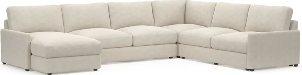 Jasper Foam Comfort 4-Piece Sectional with Left-Facing Chaise - M Ivory