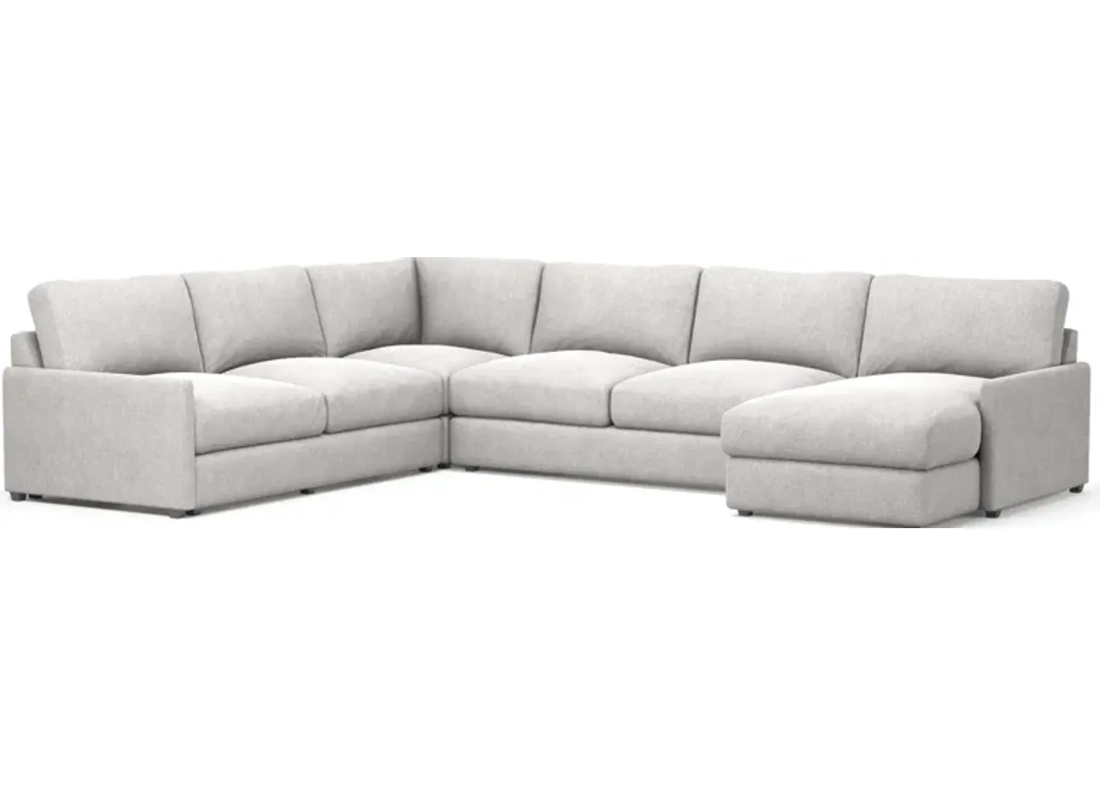 Jasper Hybrid Comfort 4-Piece Sectional with Right-Facing Chaise - Burmese Granite