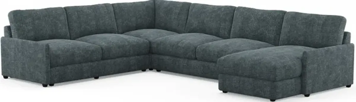 Jasper Hybrid Comfort 4-Piece Sectional with Right-Facing Chaise - Contessa Shadow