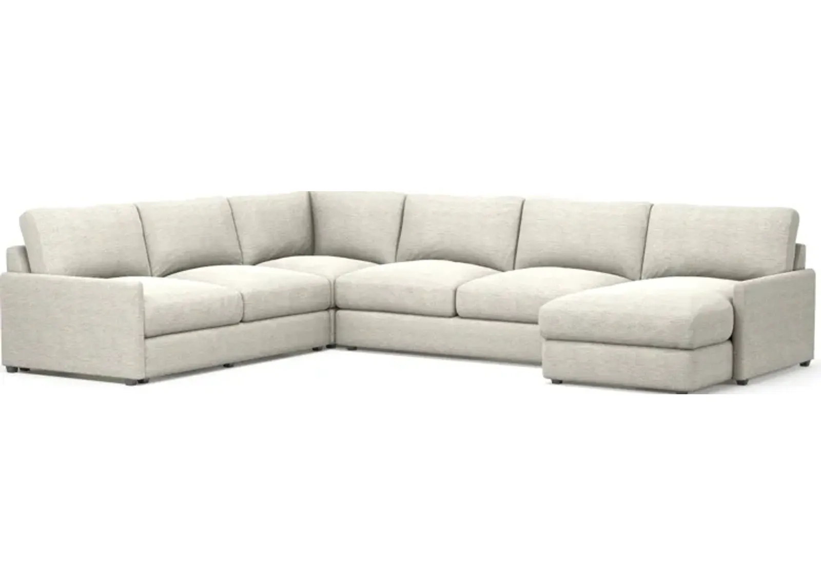 Jasper Hybrid Comfort 4-Piece Sectional with Right-Facing Chaise - Merino Chalk