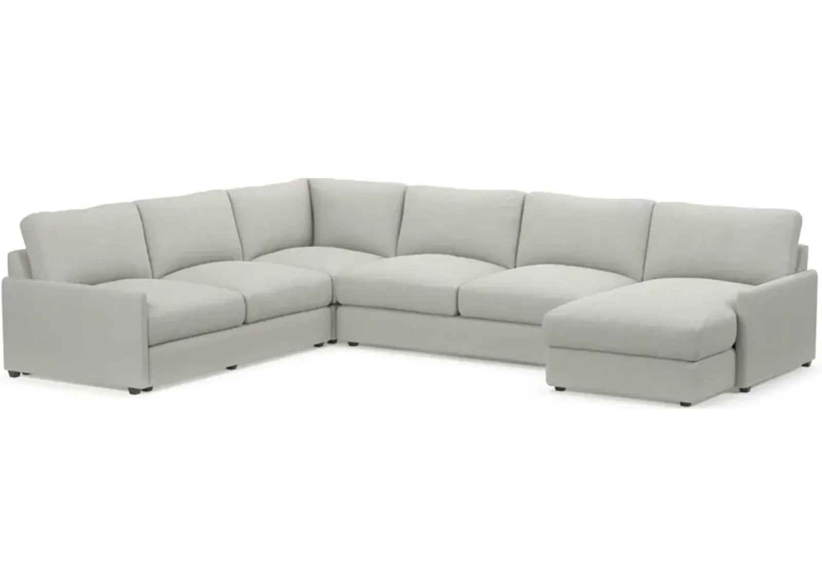 Jasper Hybrid Comfort 4-Piece Sectional with Right-Facing Chaise - Oslo Gray