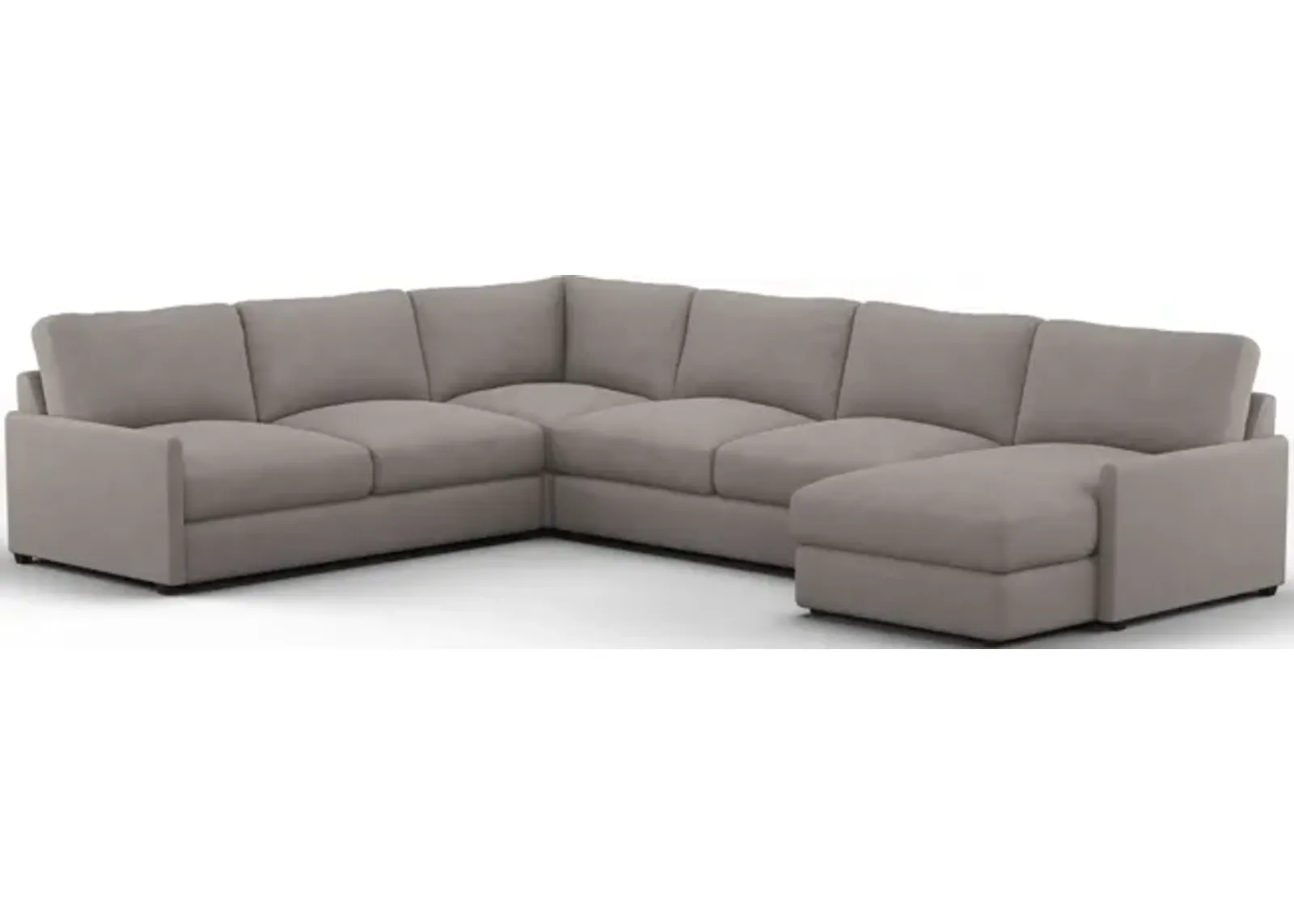 Jasper Hybrid Comfort 4-Piece Sectional with Right-Facing Chaise - Abington Fog