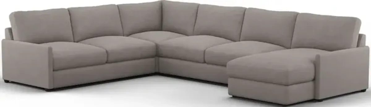 Jasper Hybrid Comfort 4-Piece Sectional with Right-Facing Chaise - Abington Fog