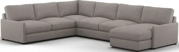 Jasper Hybrid Comfort 4-Piece Sectional with Right-Facing Chaise - Abington Fog