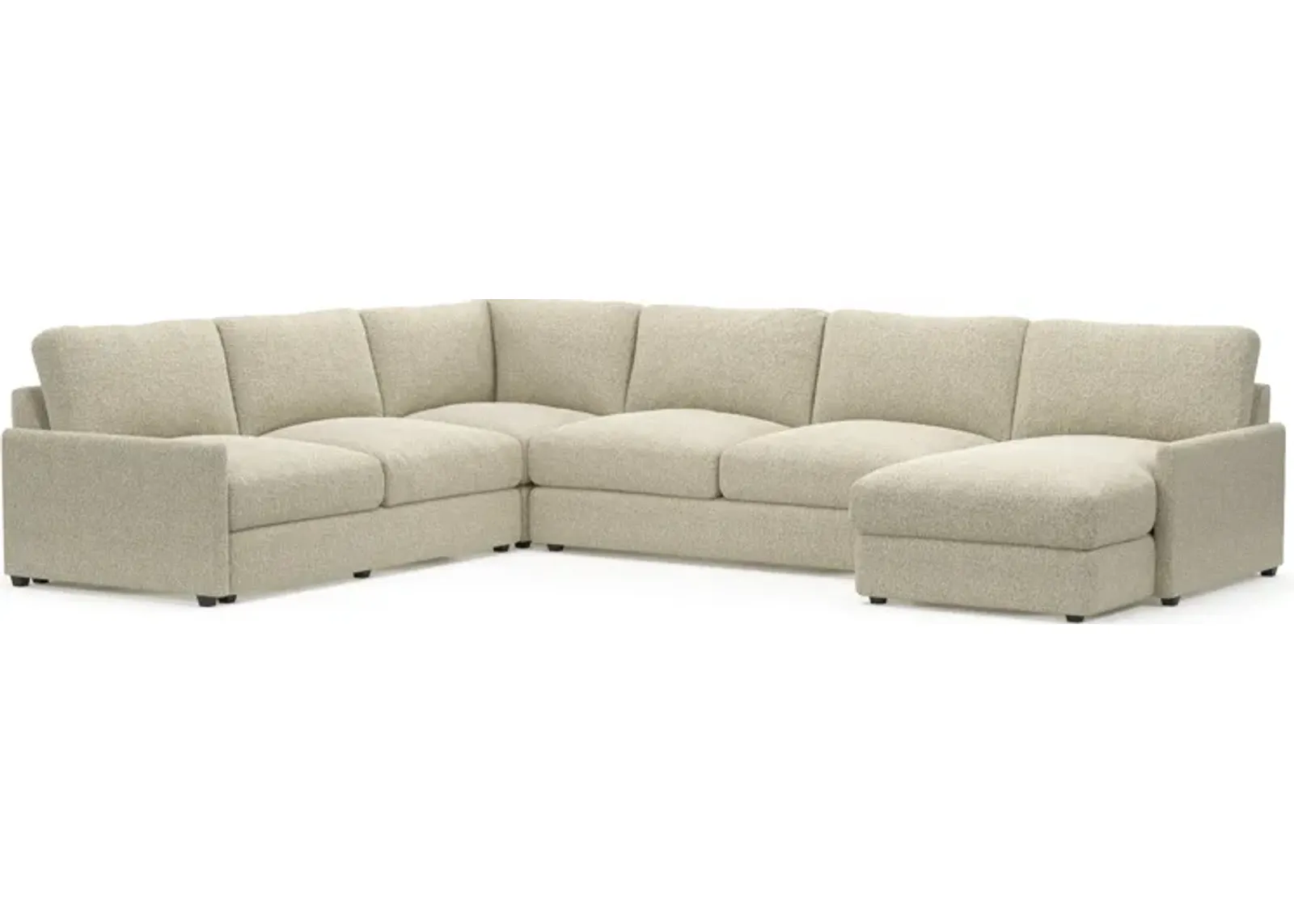 Jasper Hybrid Comfort 4-Piece Sectional with Right-Facing Chaise - Bloke Cotton