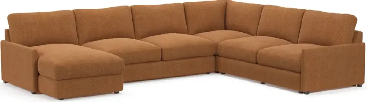 Jasper Hybrid Comfort 4-Piece Sectional with Left-Facing Chaise - Contessa Ginger