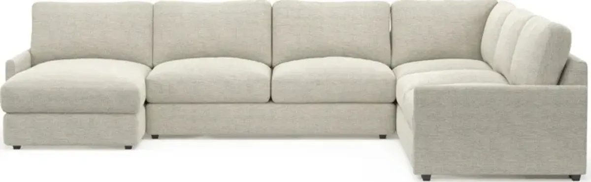 Jasper Hybrid Comfort 4-Piece Sectional with Left-Facing Chaise - Merino Chalk