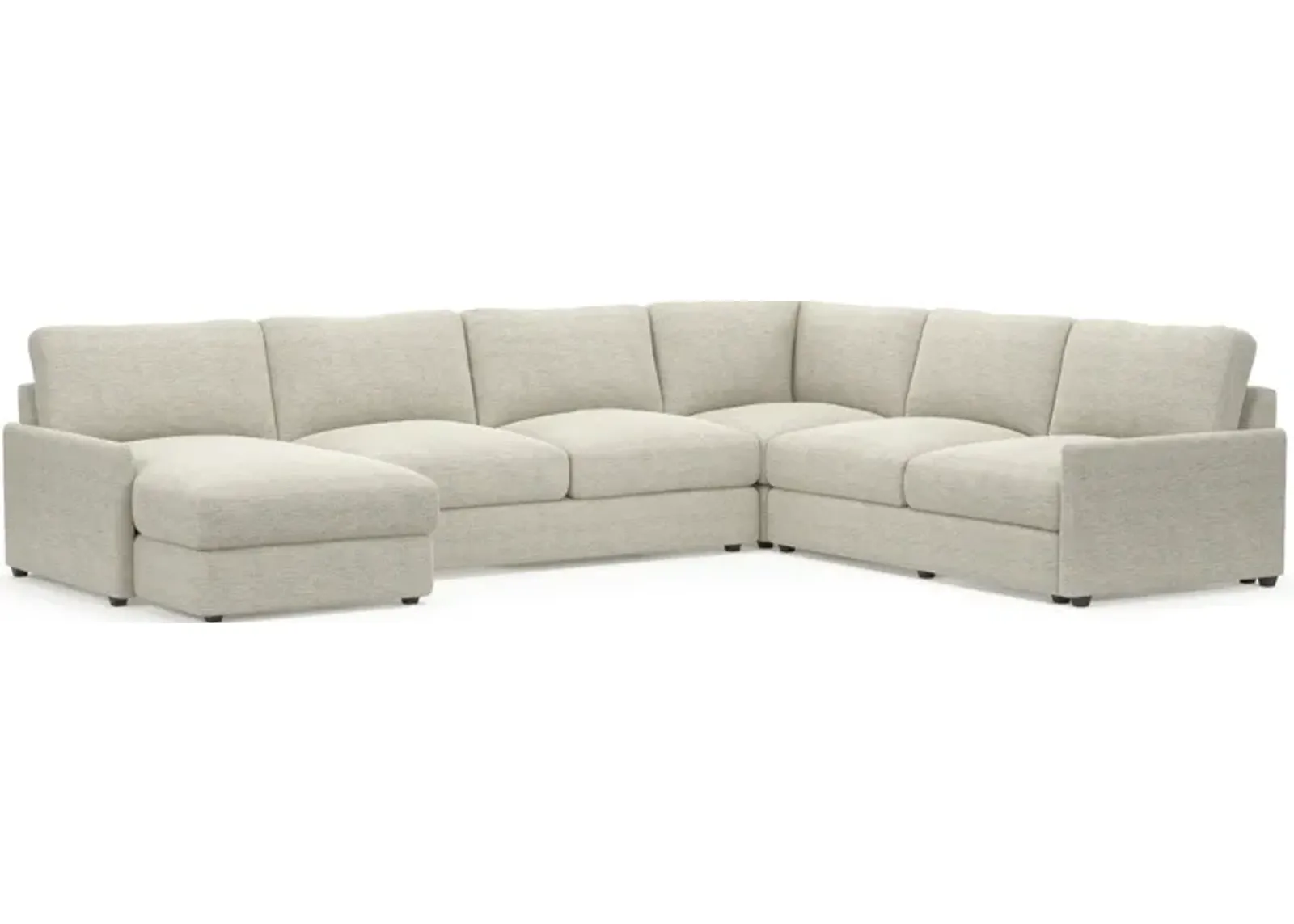 Jasper Hybrid Comfort 4-Piece Sectional with Left-Facing Chaise - Merino Chalk