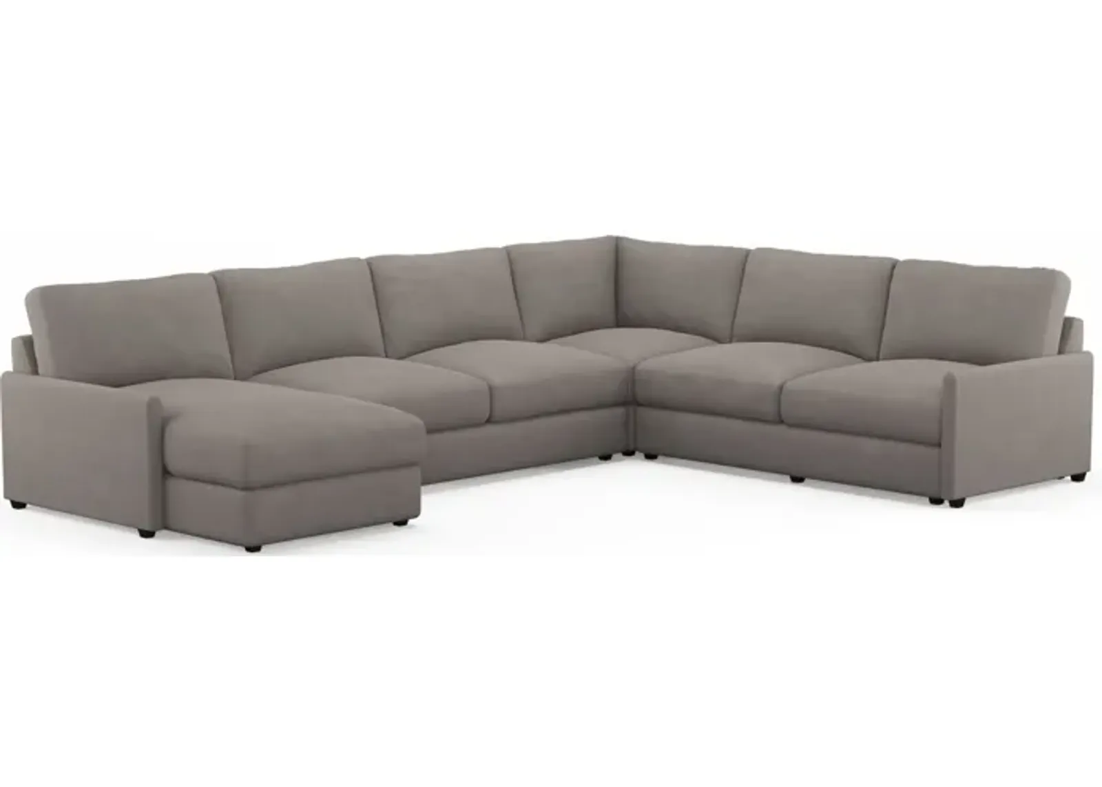 Jasper Hybrid Comfort 4-Piece Sectional with Left-Facing Chaise - Abington Fog