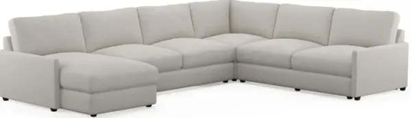 Jasper Hybrid Comfort 4-Piece Sectional with Left-Facing Chaise - Everton Grey