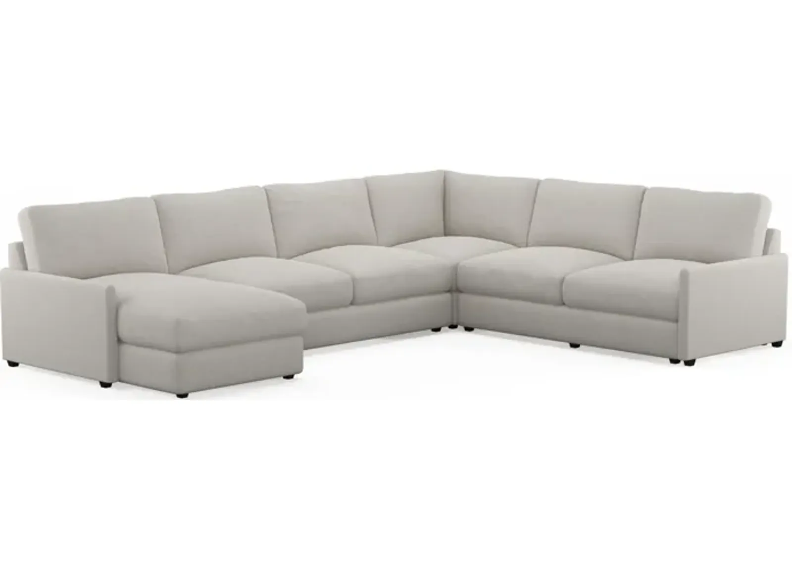 Jasper Hybrid Comfort 4-Piece Sectional with Left-Facing Chaise - Living Large White