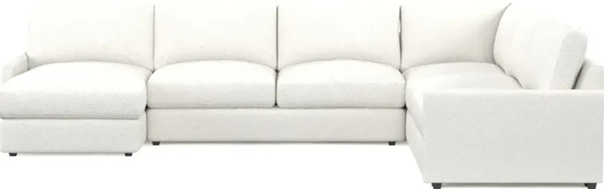 Jasper Hybrid Comfort 4-Piece Sectional with Left-Facing Chaise - Bloke Snow