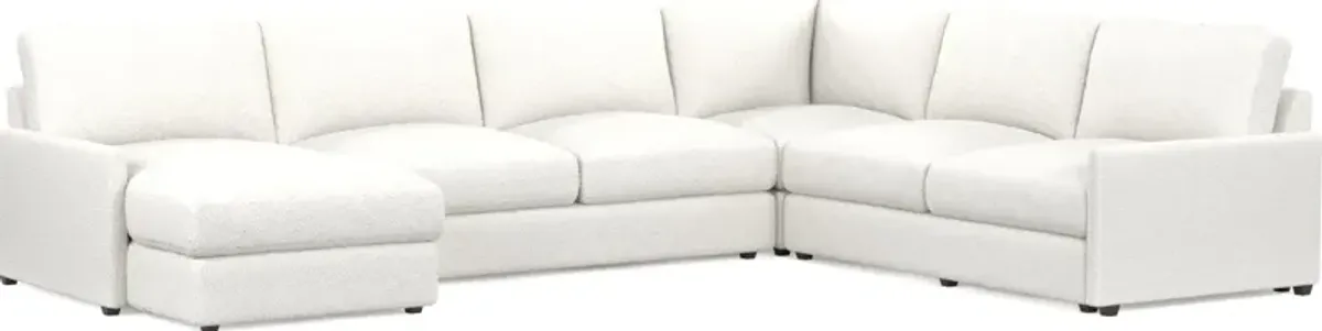 Jasper Hybrid Comfort 4-Piece Sectional with Left-Facing Chaise - Bloke Snow