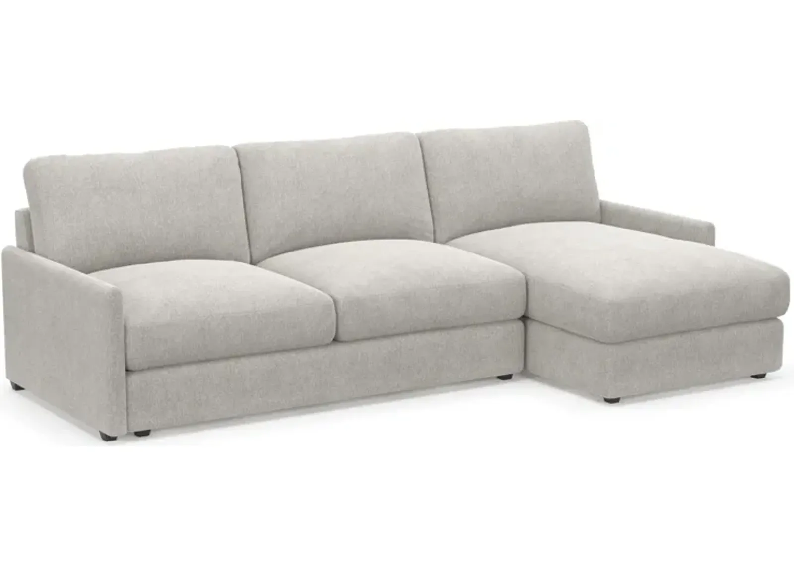 Jasper Foam Comfort 2-Piece Sectional with Right-Facing Chaise - Burmese Granite