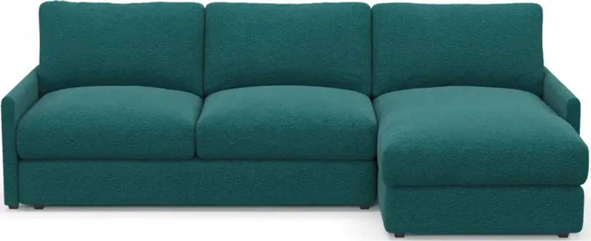 Jasper Foam Comfort 2-Piece Sectional with Right-Facing Chaise - Bloke Peacock