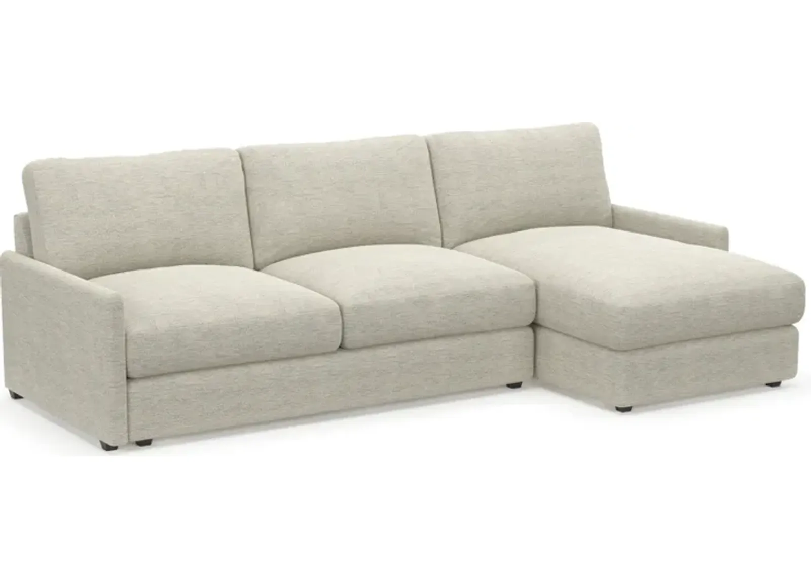 Jasper Foam Comfort 2-Piece Sectional with Right-Facing Chaise - Merino Chalk