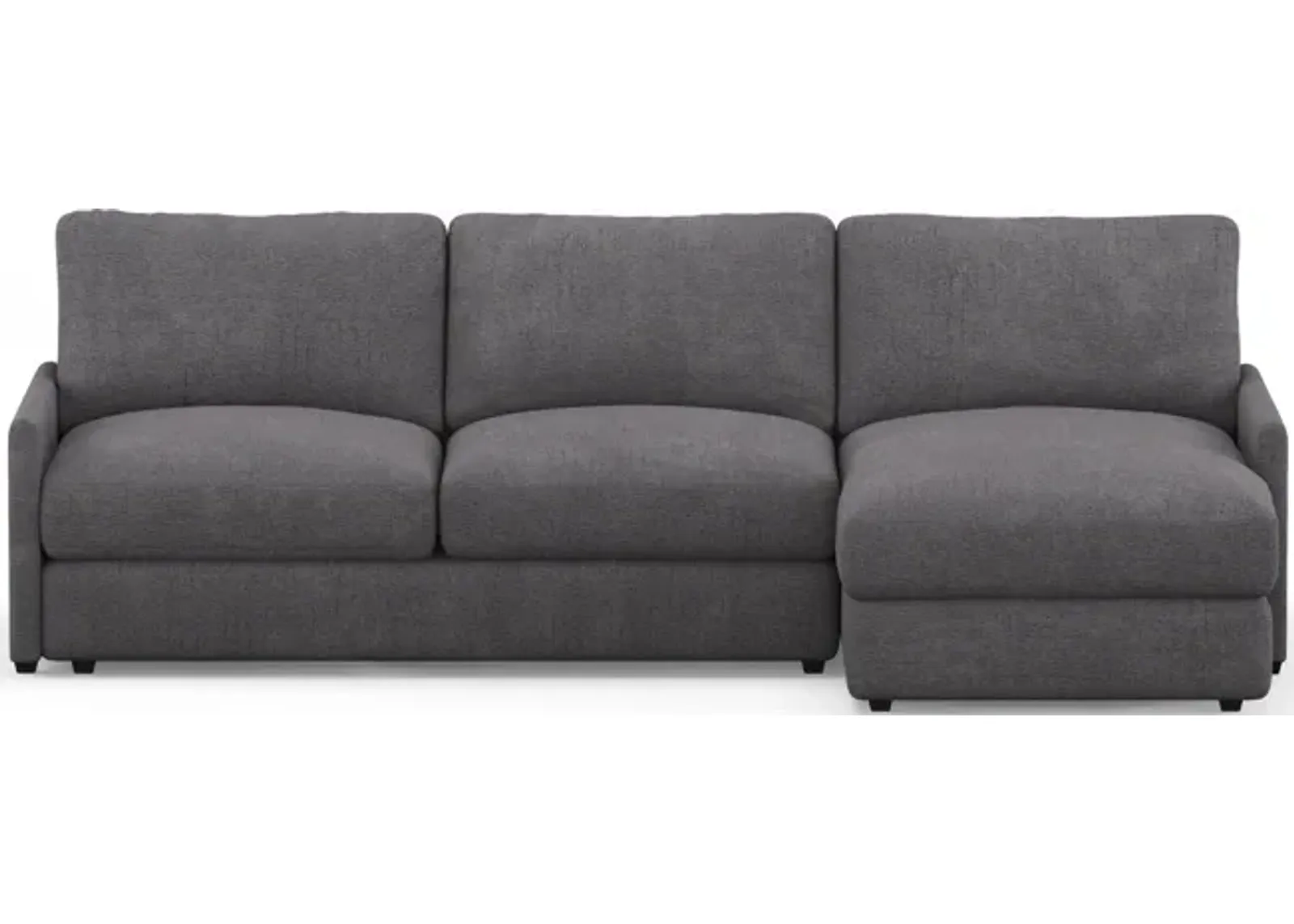 Jasper Foam Comfort 2-Piece Sectional with Right-Facing Chaise - Living Large Charcoal