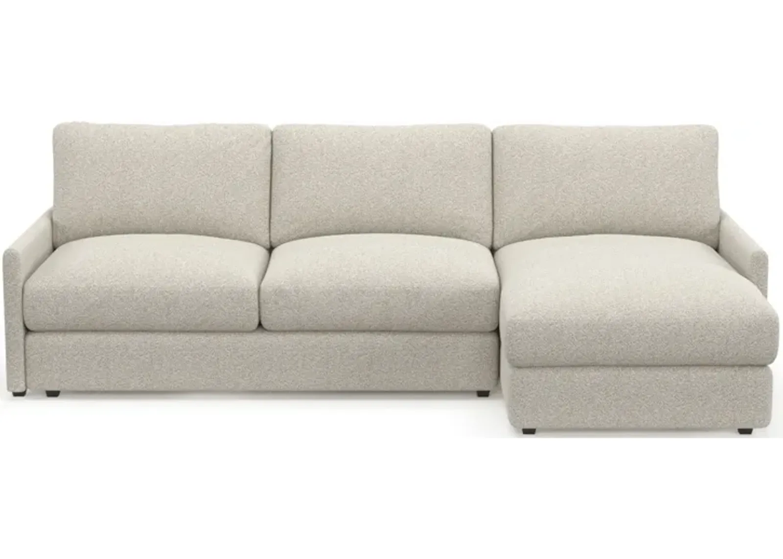 Jasper Foam Comfort 2-Piece Sectional with Right-Facing Chaise - Muse Stone