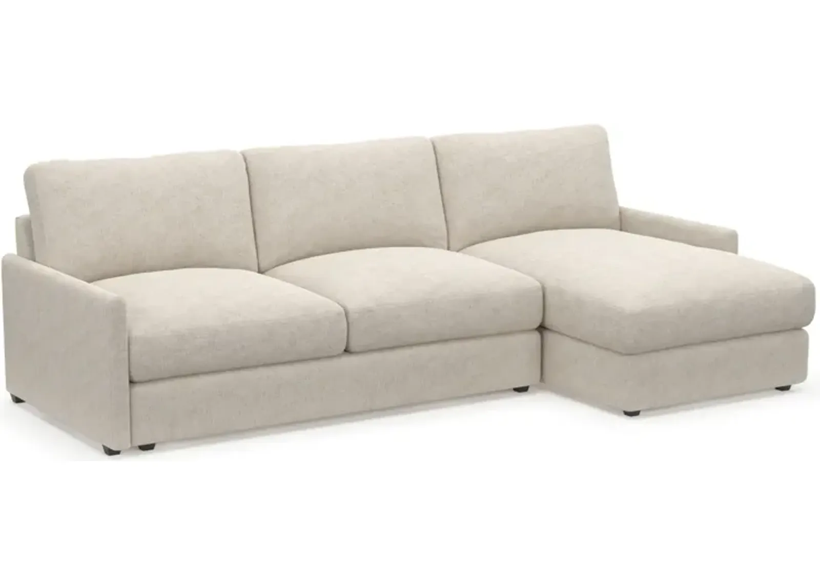 Jasper Foam Comfort 2-Piece Sectional with Right-Facing Chaise - M Ivory