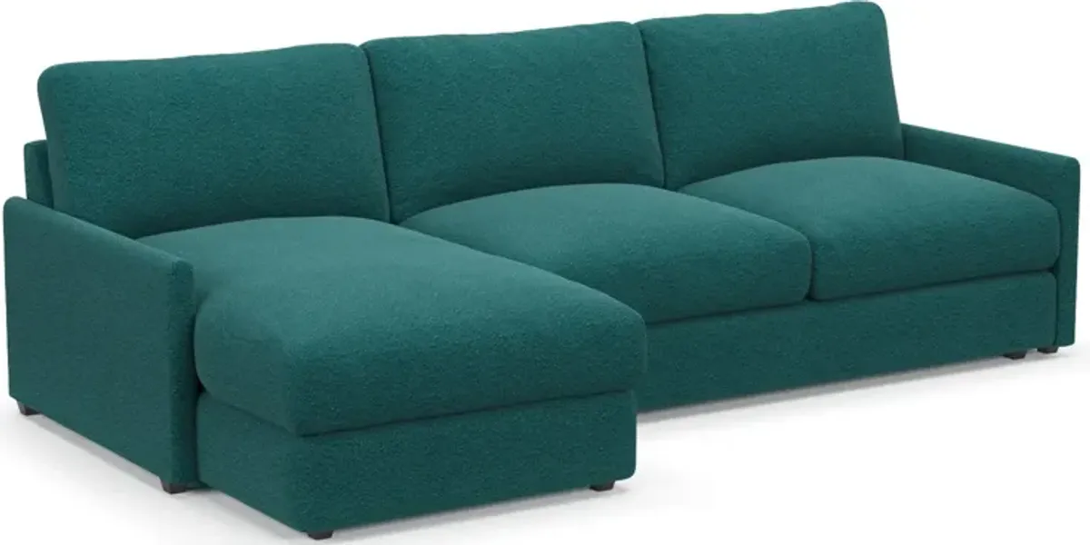 Jasper Foam Comfort 2-Piece Sectional with Left-Facing Chaise - Bloke Peacock