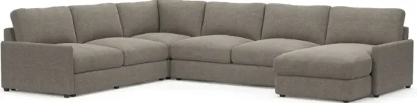 Jasper Foam Comfort Eco Performance Fabric 4-Piece Sectional w/ RAF Chaise - Bridger Metal