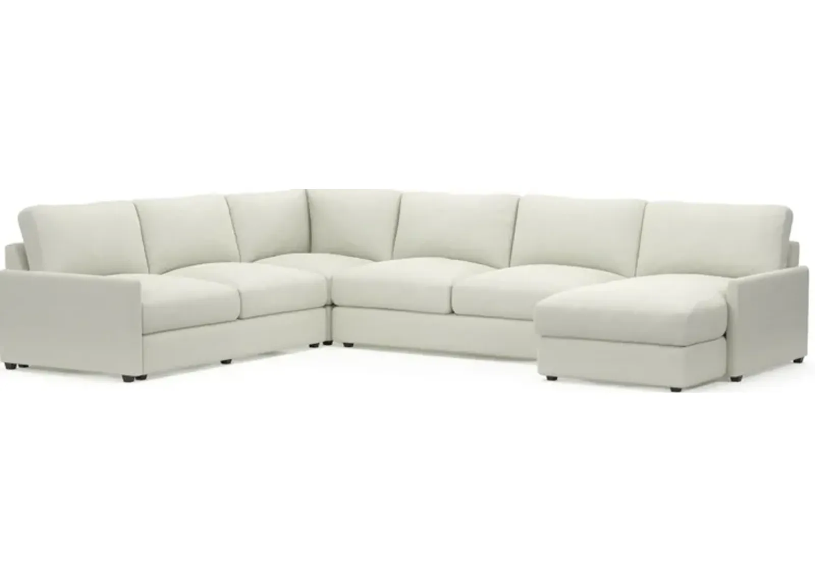 Jasper Foam Comfort Eco Performance Fabric 4-Piece Sectional w/ RAF Chaise - Liv Arctic