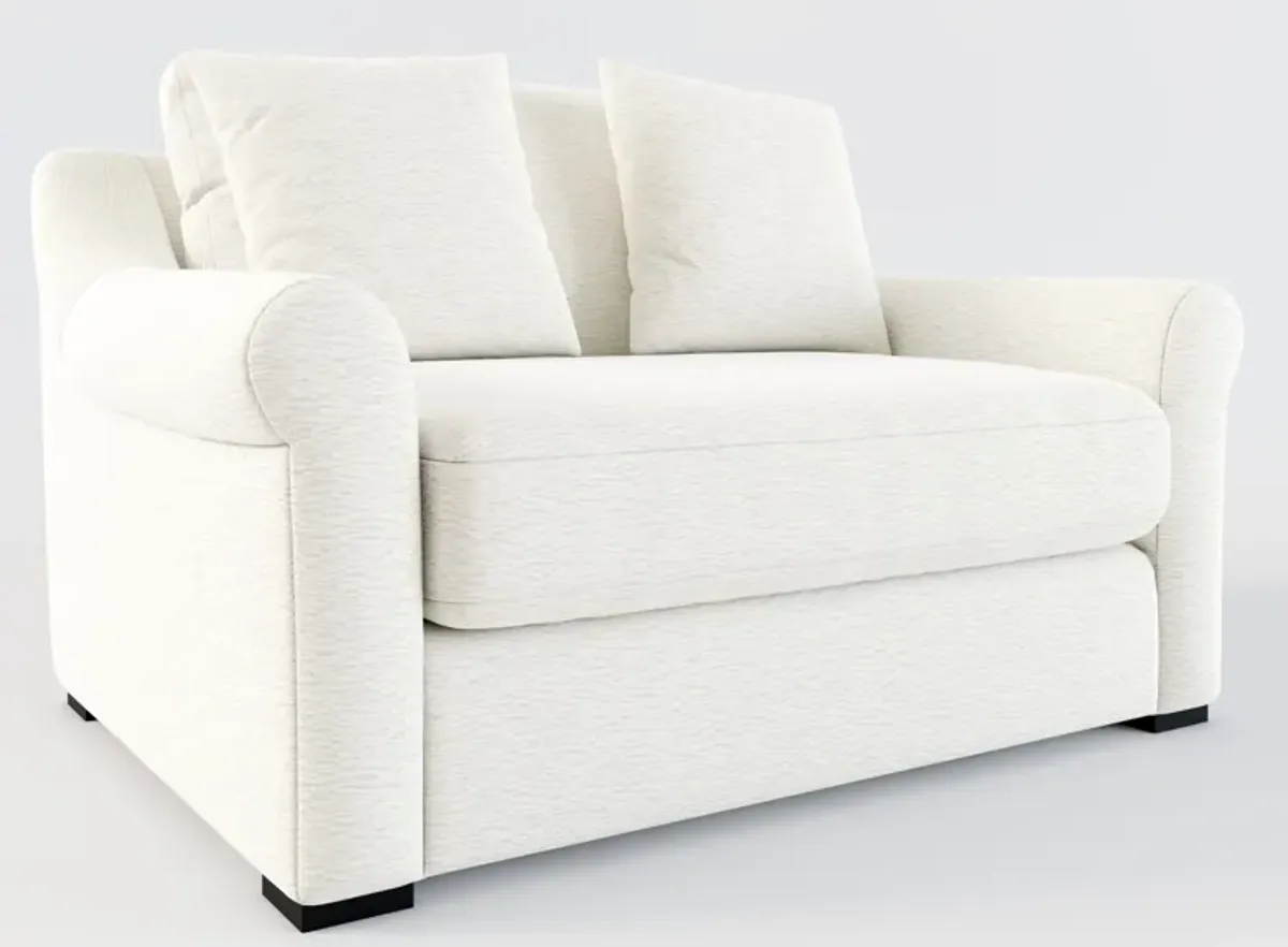 Bowery Foam Comfort Chair and a Half - Living Large White