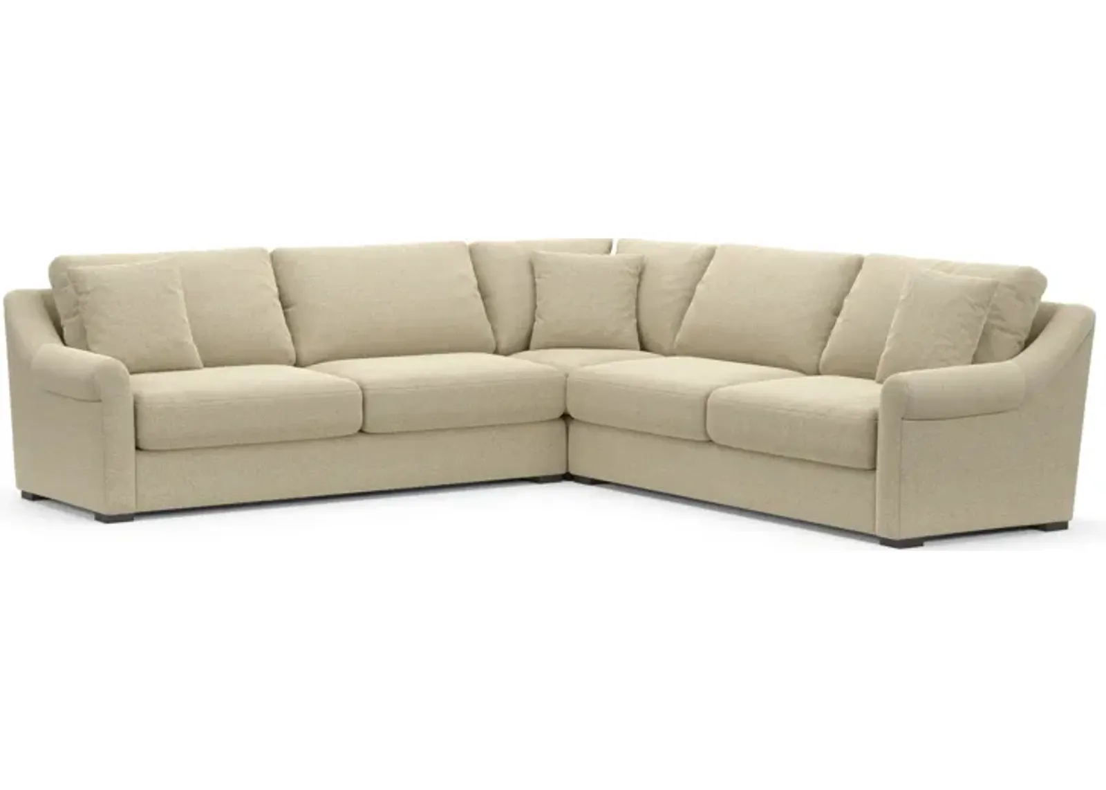 Bowery Foam Comfort Eco Performance 3-Piece Sectional - Broderick Sand