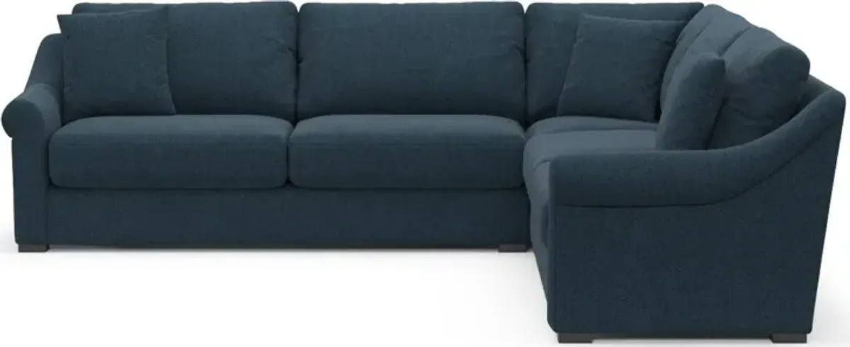 Bowery Foam Comfort Eco Performance 3-Piece Sectional - Broderick Indigo