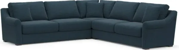 Bowery Foam Comfort Eco Performance 3-Piece Sectional - Broderick Indigo