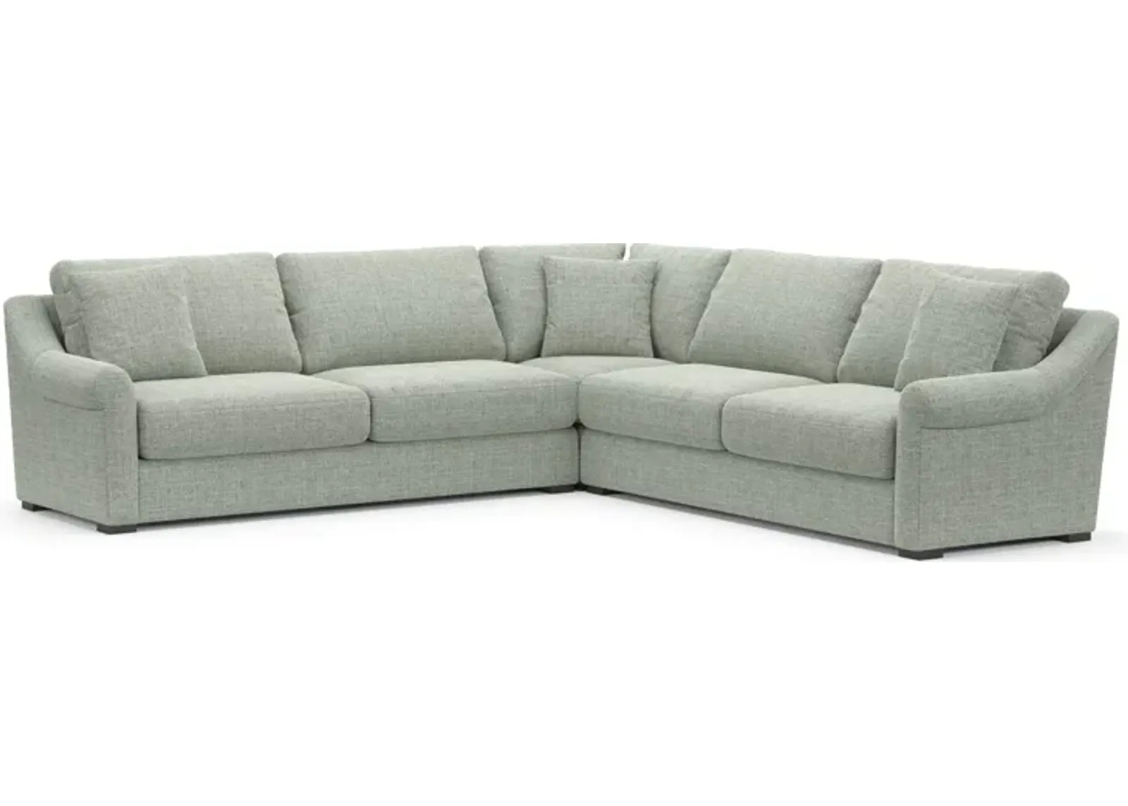 Bowery Foam Comfort Eco Performance 3-Piece Sectional - Broderick Sea Glass