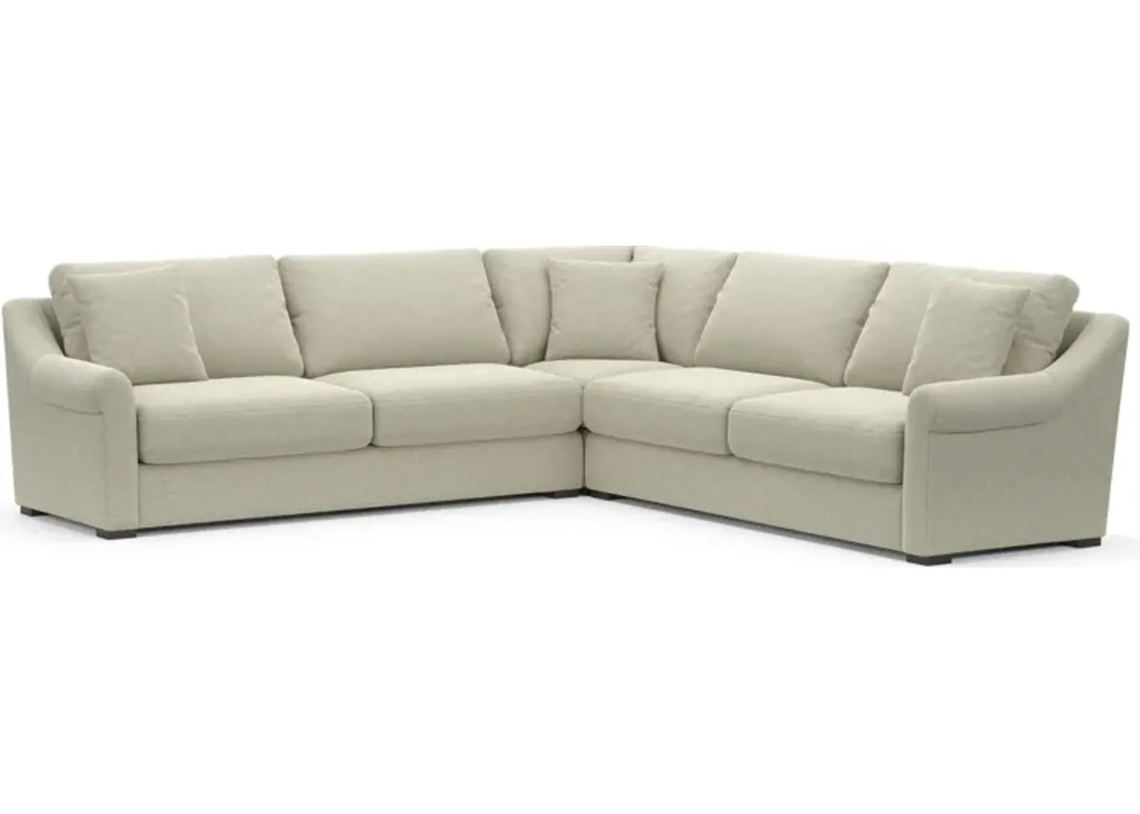 Bowery Foam Comfort Eco Performance 3-Piece Sectional - Liv Dove