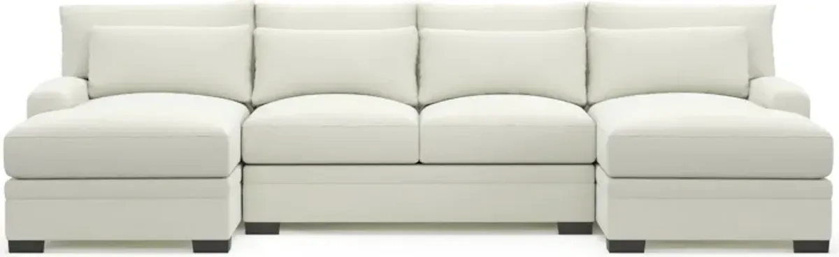 Winston Hybrid Comfort Eco Performance Fabric 3-Piece Sectional w/ Dual Chaise - Liv Arctic