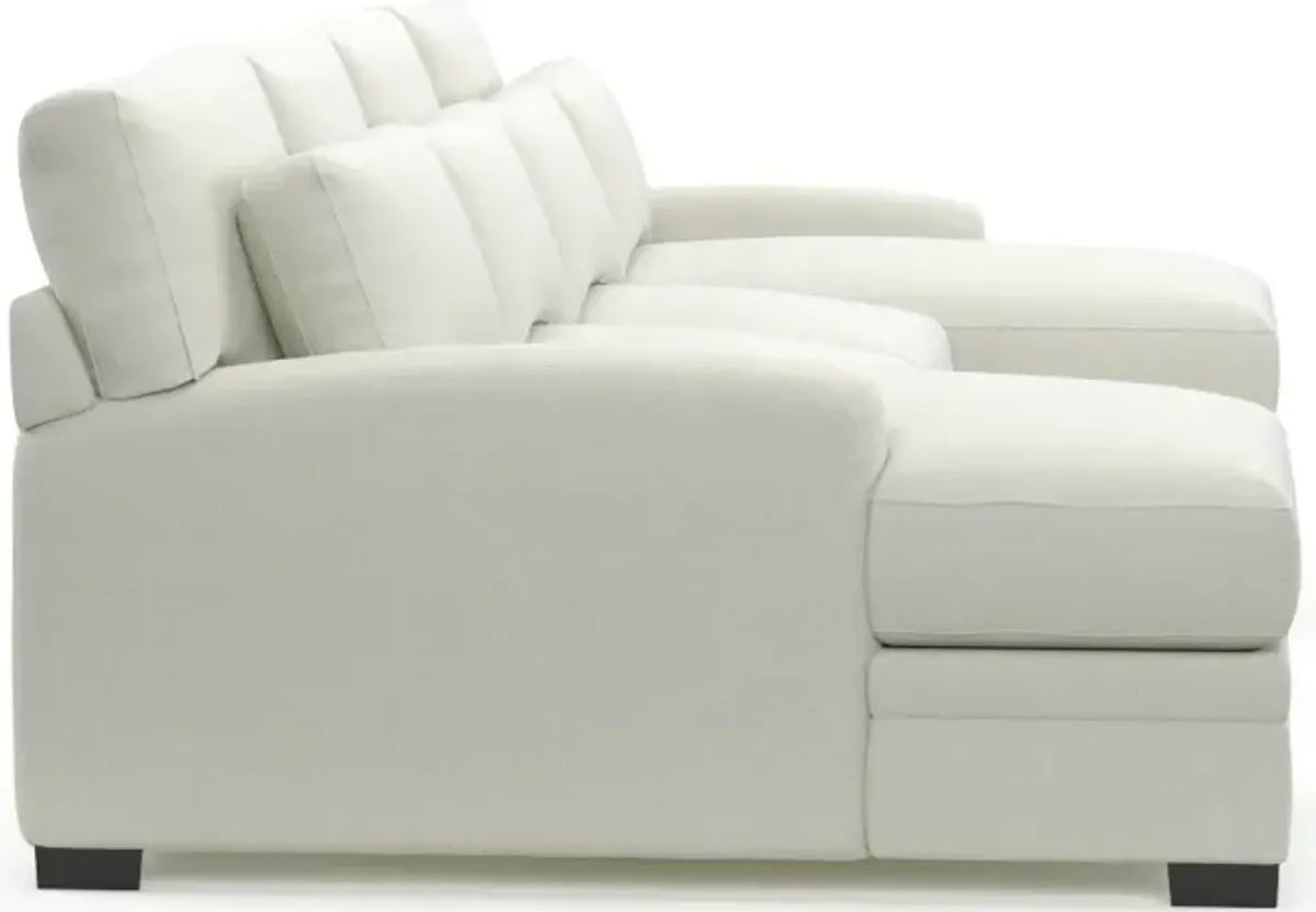 Winston Hybrid Comfort Eco Performance Fabric 3-Piece Sectional w/ Dual Chaise - Liv Arctic