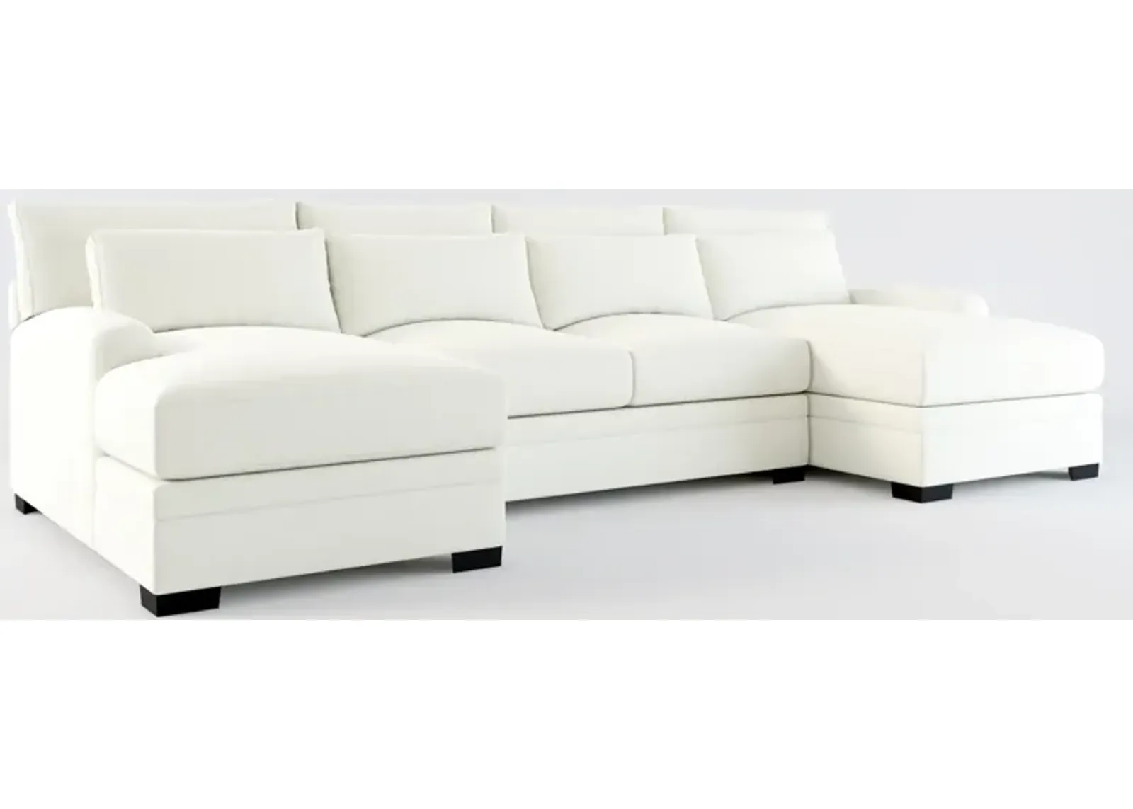 Winston Hybrid Comfort Eco Performance Fabric 3-Piece Sectional w/ Dual Chaise - Liv Arctic