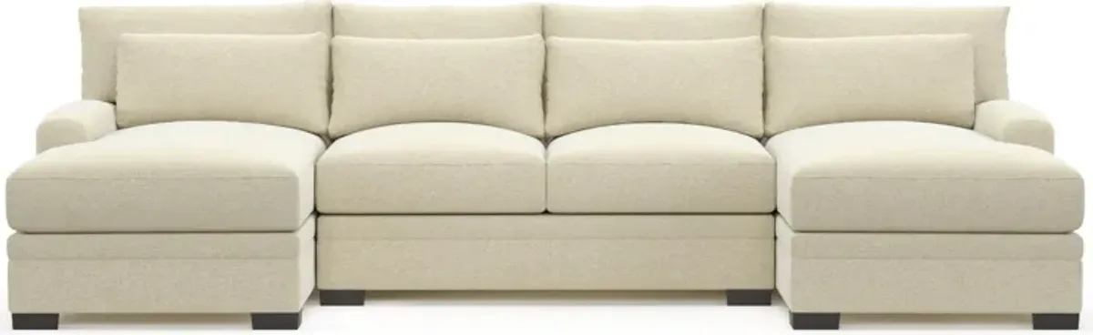 Winston Foam Comfort Eco Performance Fabric 3-Piece Sectional w/ Dual Chaise - Bridger Shell