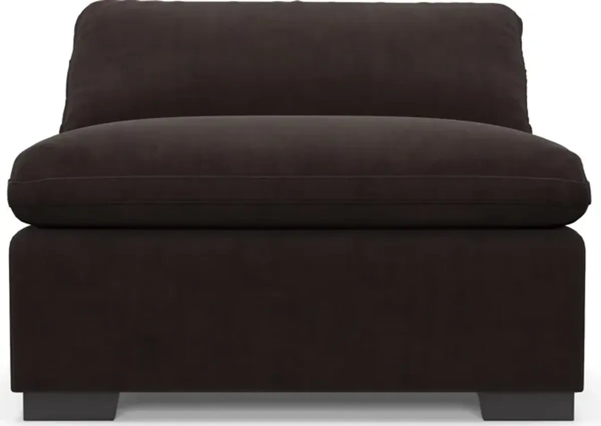 Plush Core Comfort Armless Chair - Merrimac Dark Brown