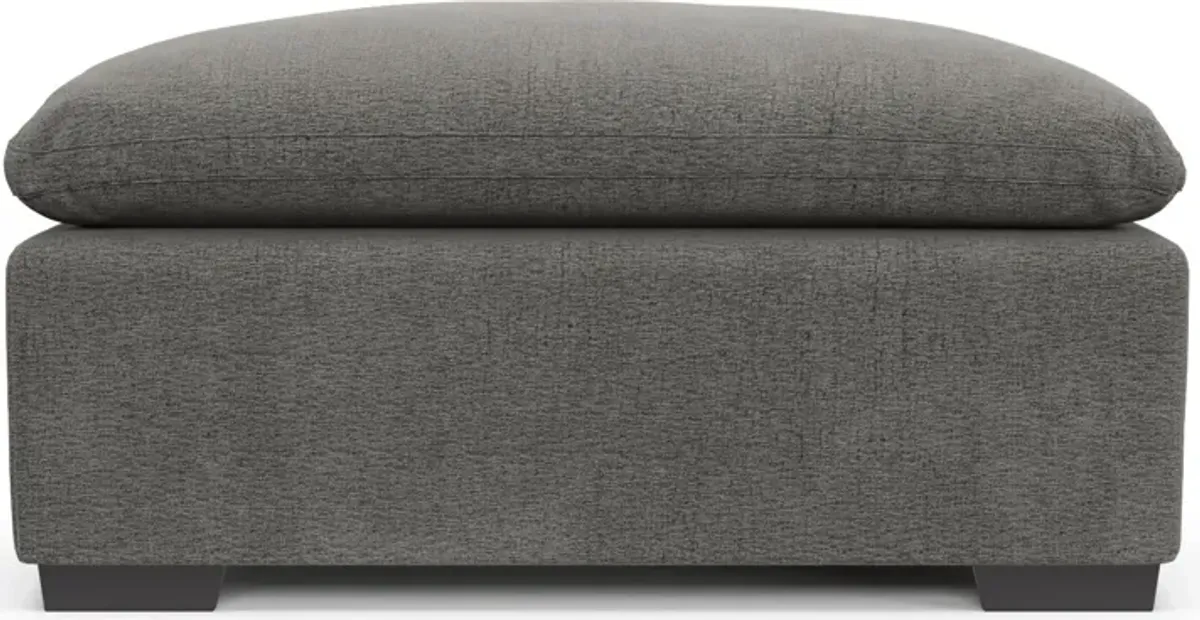 Plush Core Comfort Ottoman - Living Large Charcoal