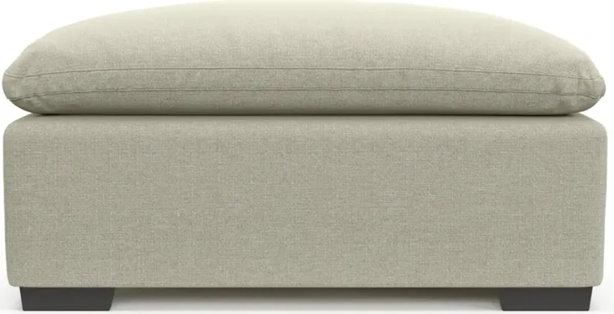 Plush Core Comfort Eco Performance Fabric Ottoman - Liv Dove