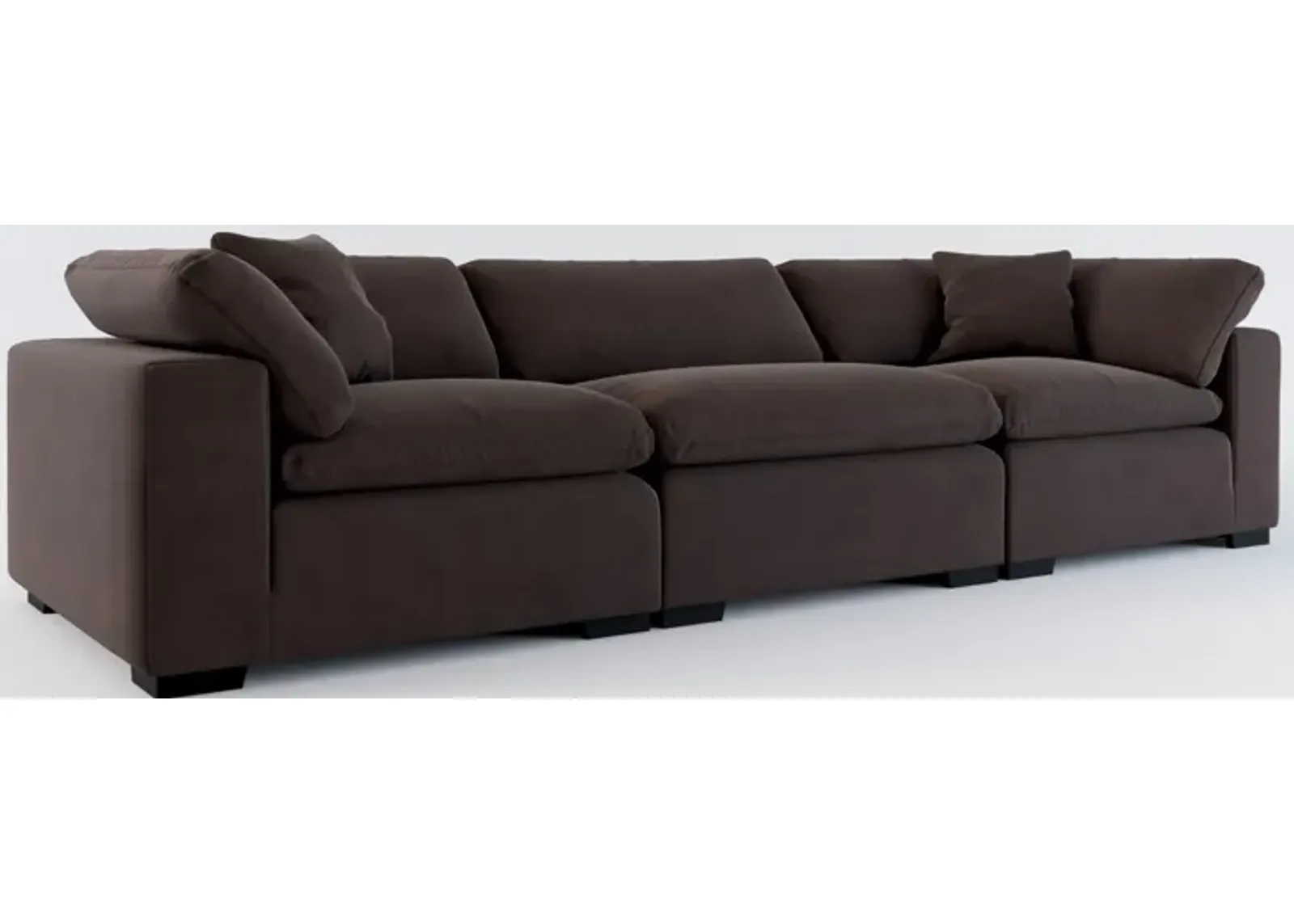 Plush Core Comfort 3-Piece Sofa - Merrimac Dark Brown