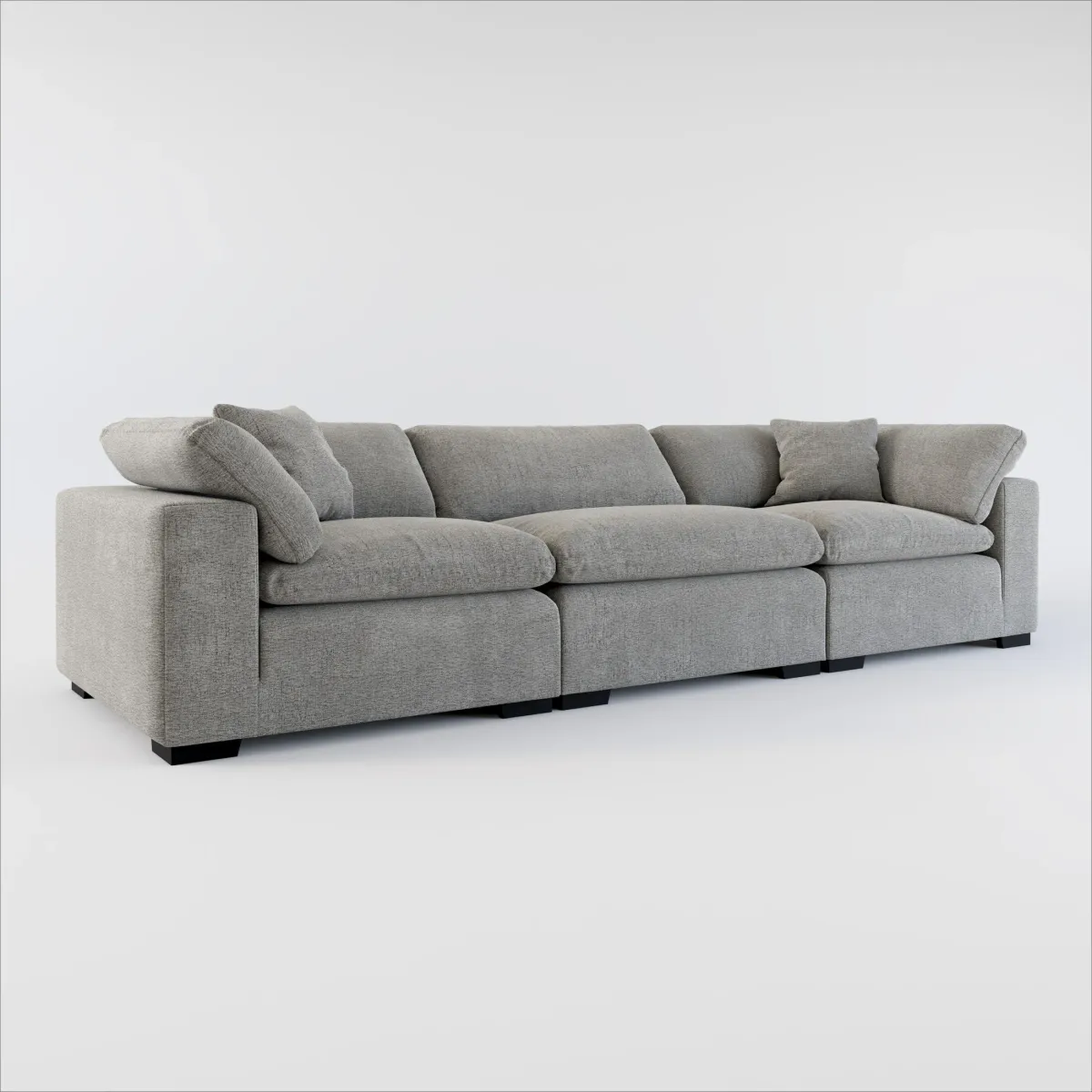 Plush Core Comfort 3-Piece Sofa - Living Large Charcoal