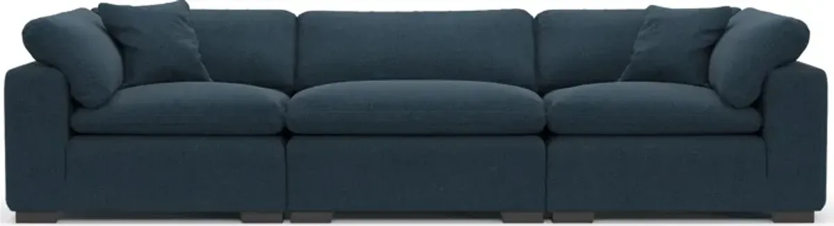 Plush Core Comfort Eco Performance Fabric 3-Piece Sofa - Broderick Indigo