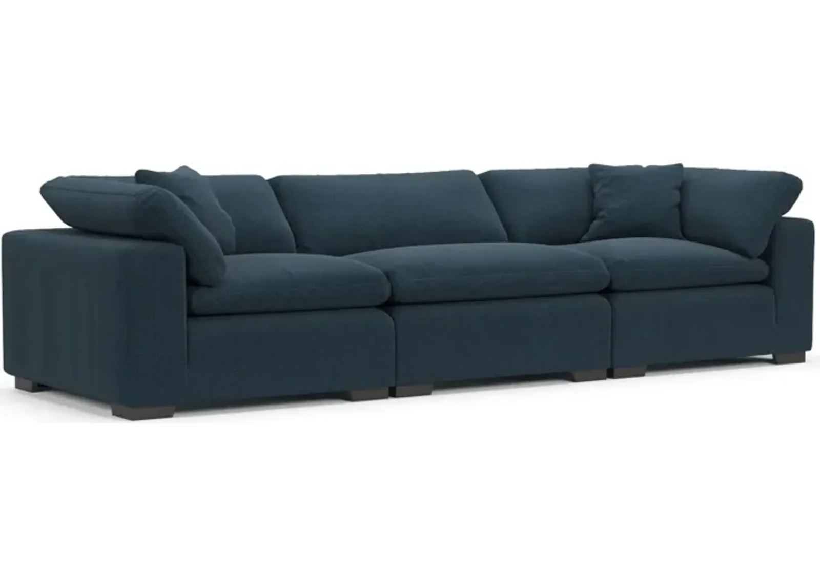 Plush Core Comfort Eco Performance Fabric 3-Piece Sofa - Broderick Indigo