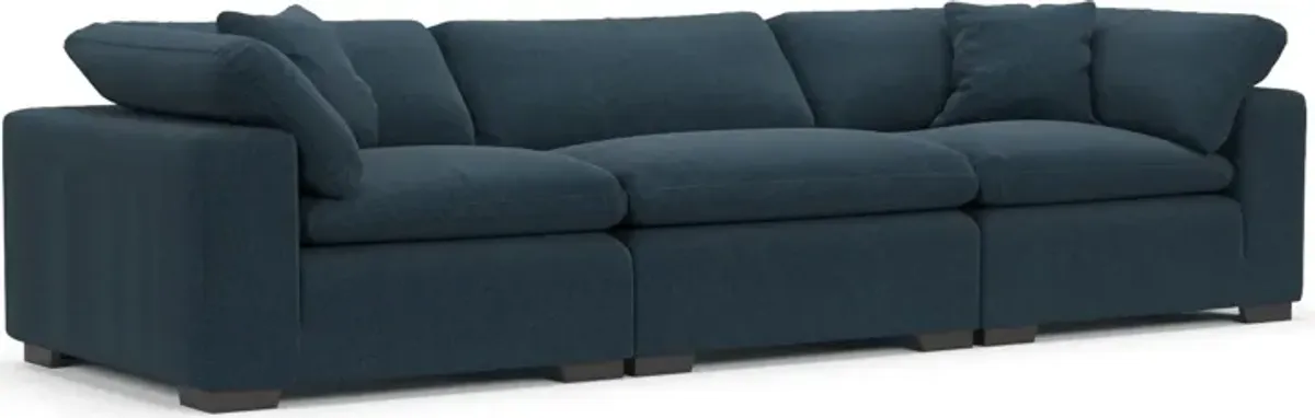 Plush Core Comfort Eco Performance Fabric 3-Piece Sofa - Broderick Indigo