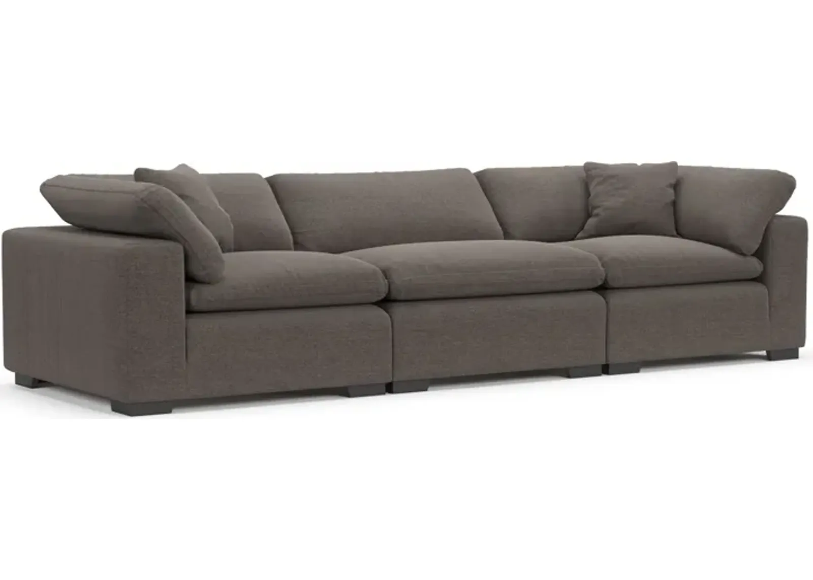 Plush Core Comfort Eco Performance Fabric 3-Piece Sofa - Presidio Steel