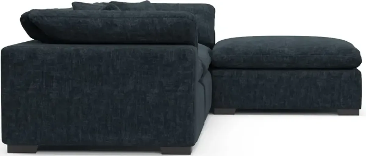 Plush Core Comfort Eco Performance Fabric 3-Piece Sofa and Ottoman - Argo Navy