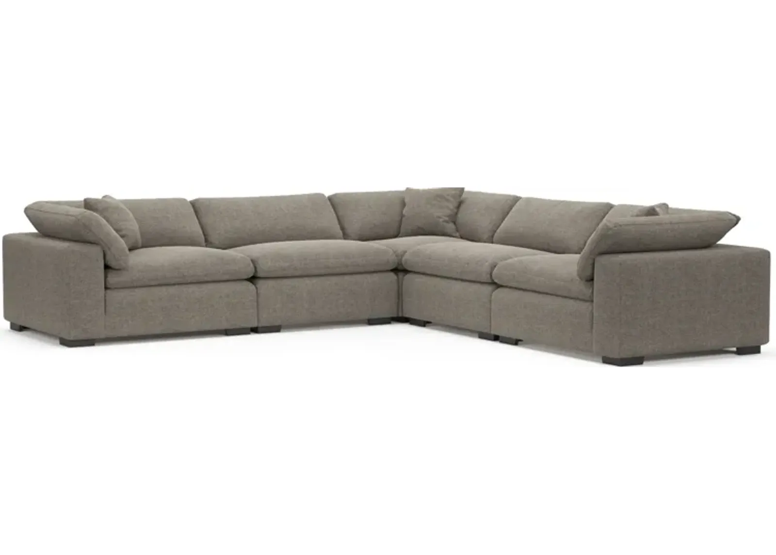 Plush Core Comfort Eco Performance Fabric 5-Piece Sectional - Bridger Metal