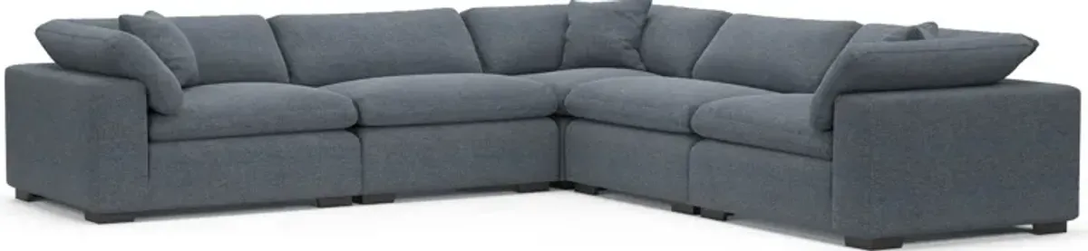 Plush Core Comfort Eco Performance Fabric 5-Piece Sectional - Bridger Navy