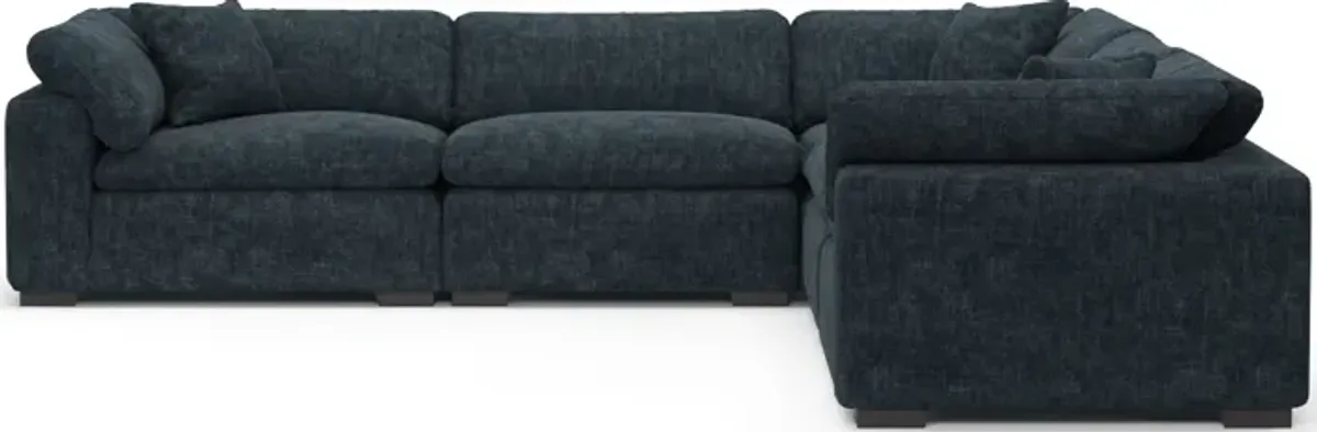 Plush Core Comfort Eco Performance Fabric 5-Piece Sectional - Argo Navy