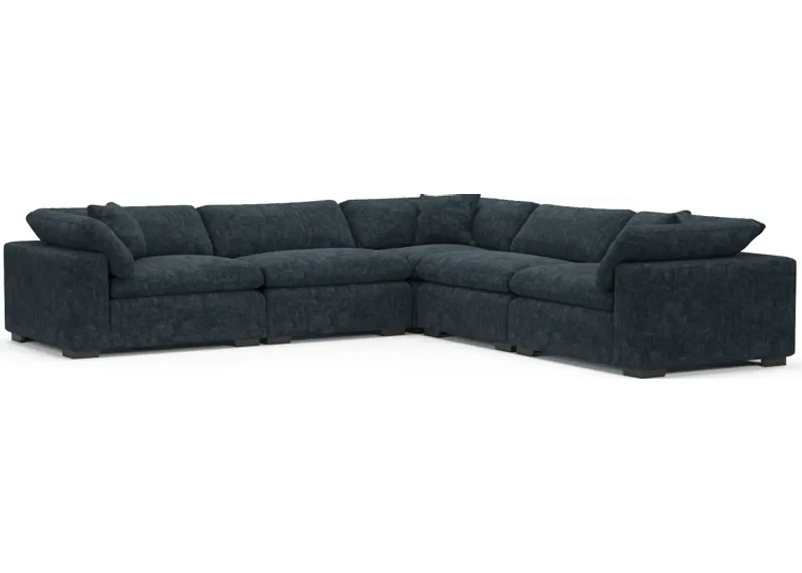 Plush Core Comfort Eco Performance Fabric 5-Piece Sectional - Argo Navy